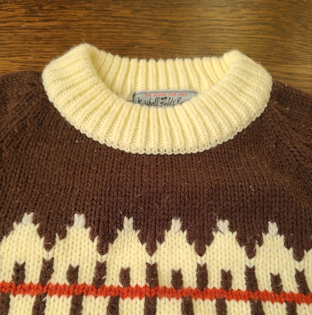 Vintage Marshall Field & co.Knit Sweater with Geometric Pattern mens sz.M - Picture 2 of 7
